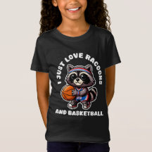 Ich liebe Waschbären und Basketball-Sportliebhaber