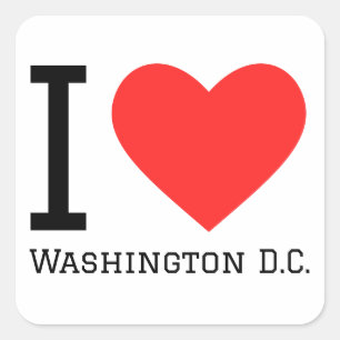 Ich Liebe Washington D.C. Quadratischer Aufkleber
