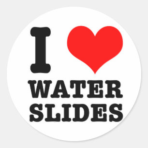 ICH LIEBE WASSERRÜTSCHEN RUNDER AUFKLEBER