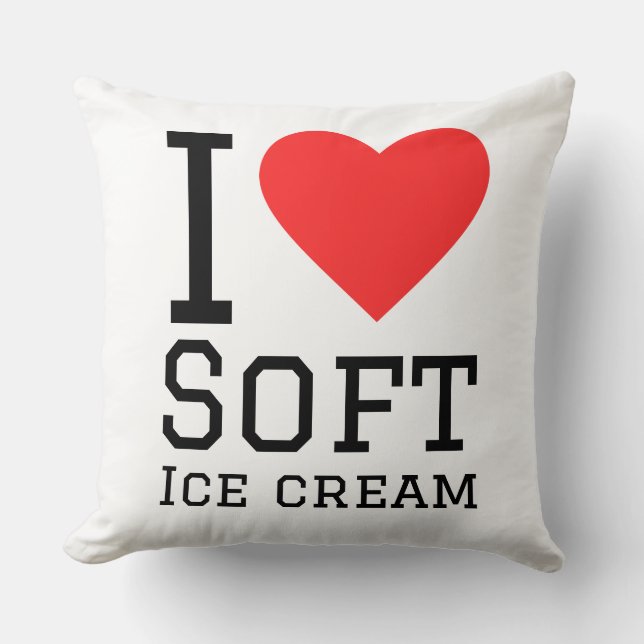 Ich liebe weiches Eis Kissen (Vorderseite)
