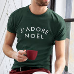 Ich liebe Weihnachten Modern Love | Christmas Tren T-Shirt<br><div class="desc">Einfaches,  stilvolles J'adore Weihnachten" zitiert Kunst bedeutet T - Shirt mit moderner,  minimalistischer Typografie in Weiß in einem trendigen festlichen Stil. Das Zitat übersetzt in "I Liebe Weihnachten" auf Französisch. Das perfekte Geschenk oder Accessoire für die Weihnachtszeit!</div>