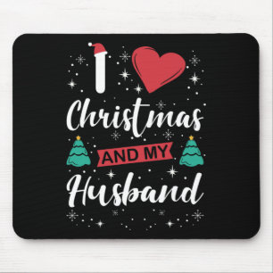 Ich Liebe Weihnachten und mein Mann ich Schneefloc Mousepad