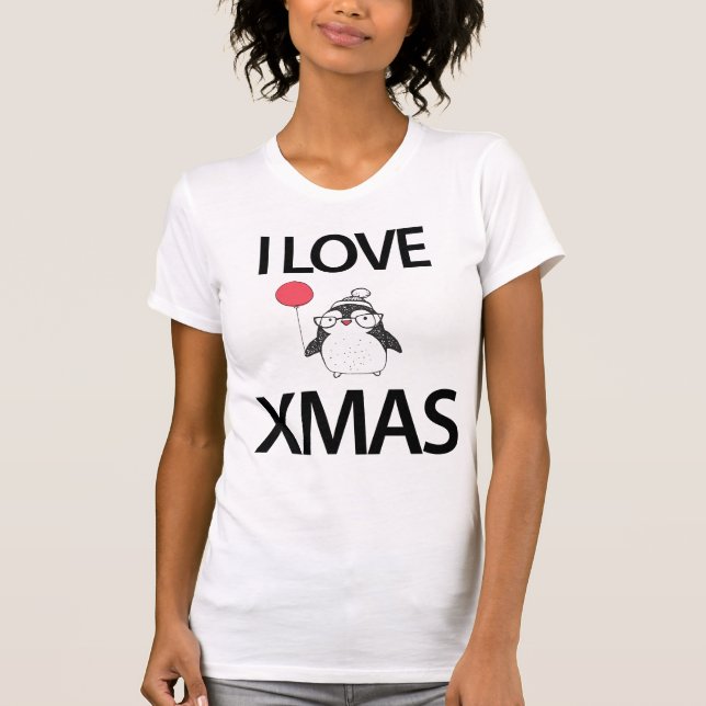 Ich Liebe Weihnachts-Shirt mit Ballon T-Shirt (Vorderseite)