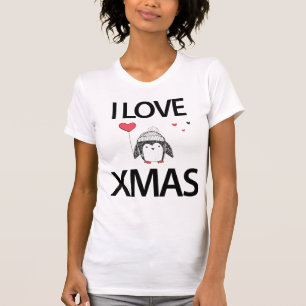 Ich Liebe Weihnachts-Shirt mit rotem Herzen T-Shirt