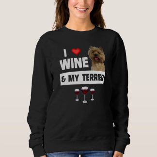 Ich liebe Wein und meinen Cairn Terrier Hund Mama Sweatshirt