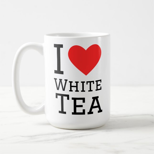 Ich liebe weißen Tee Kaffeetasse (Links)