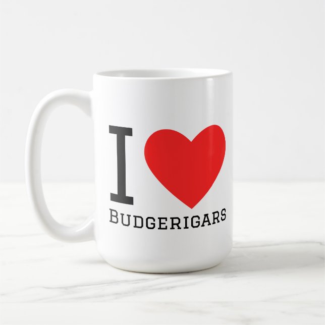 Ich liebe Wellensittiche Kaffeetasse (Links)
