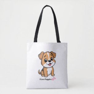 Ich liebe Welpen Süße Cartoon-Welpen-Hund-Schulter