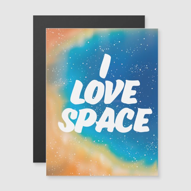 Ich liebe Weltraum Magnetkarte (Vorne/Hinten)