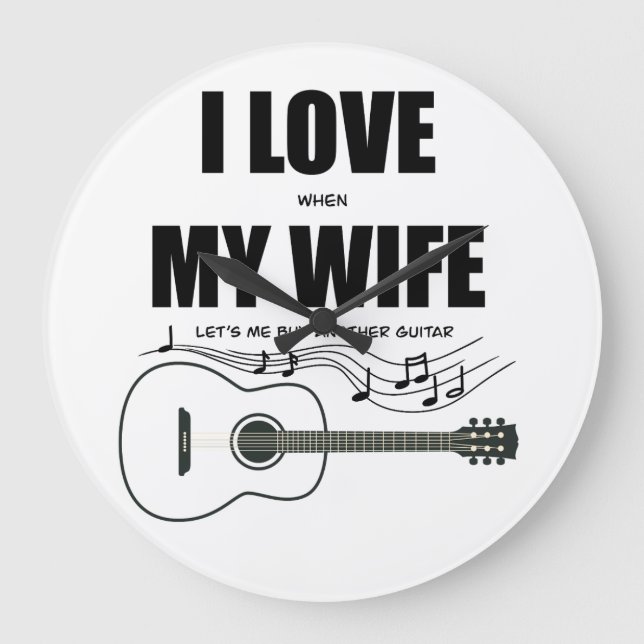 Ich Liebe, wenn meine Ehefrau mir eine andere Gita Große Wanduhr (Vorderseite)