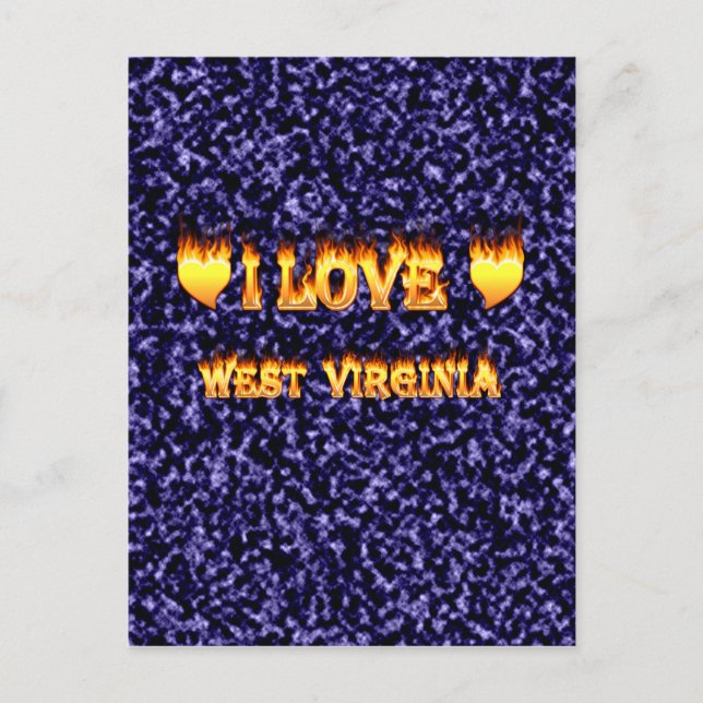 Ich Liebe West Virginia Feuer und Flammen Postkarte (Vorderseite)