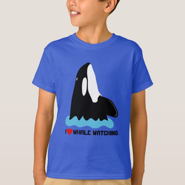 Ich Liebe Whale Orca Whale beobachten T-Shirt (Vorderseite)