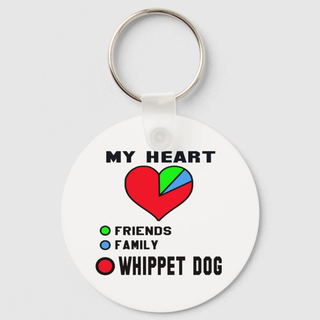 Ich Liebe Whippet. Schlüsselanhänger (Vorderseite)