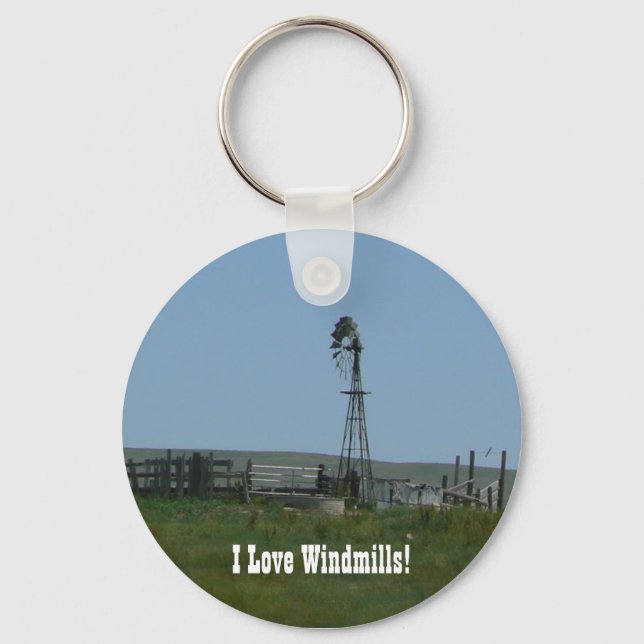 Ich Liebe Windmühlen! Schlüsselanhänger (Vorderseite)