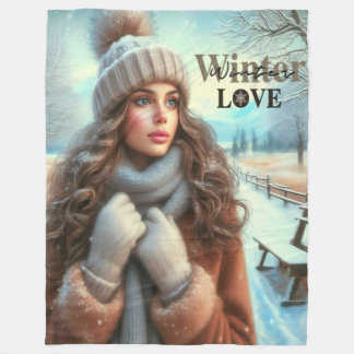 Ich Liebe Winter Fleecedecke