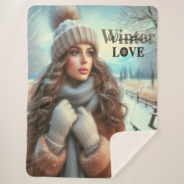 Ich Liebe Winter Sherpadecke (Vorderseite)