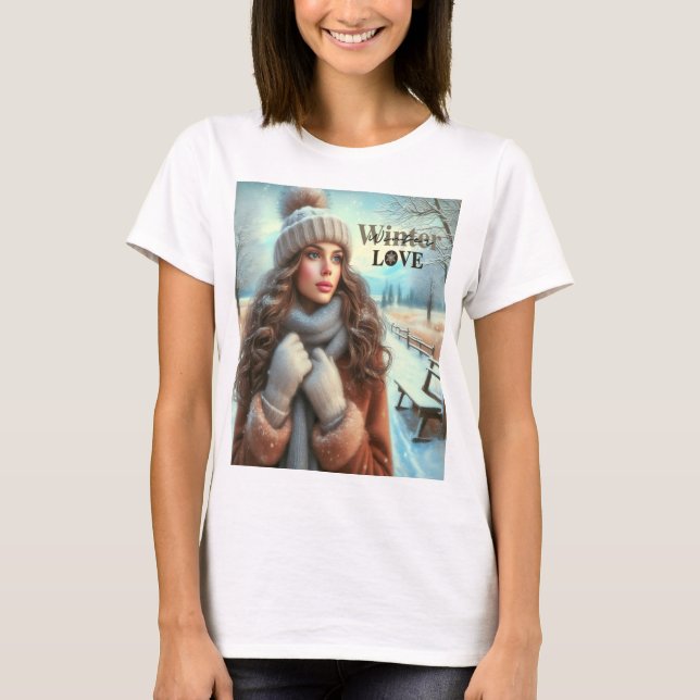 Ich Liebe Winter T-Shirt (Vorderseite)