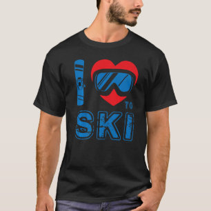 Ich Liebe Wintersport Snowboarden Skier Ski T-Shirt