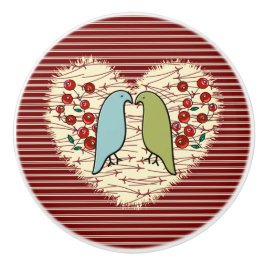 Ich Liebe Wintervögel und Berries Keramikknauf