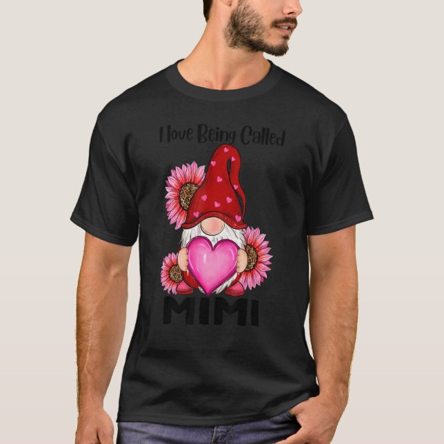 Ich Liebe wird als Mimi Gnome Valentine Day Sunfl T-Shirt (Vorderseite)