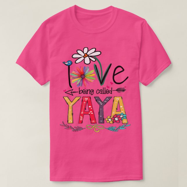 Ich Liebe wird Yaya Sunflower Mothers Day genannt T-Shirt (Design vorne)