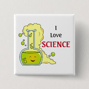 Ich liebe Wissenschaft Chemie Kolben Button
