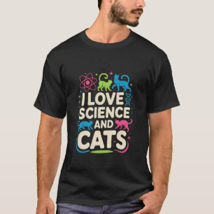 Ich liebe Wissenschaft und Katzen süßes Design T-Shirt