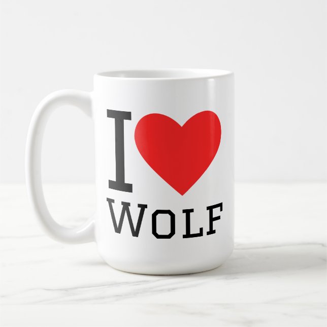 Ich liebe Wolf Kaffeetasse (Links)
