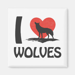 Ich liebe Wölfe Magnet
