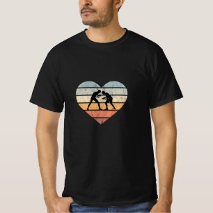 Ich liebe Wrestling Retro Heart T-Shirt
