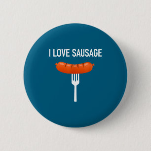 Ich liebe Wurst, Lustig, Witze, Sarkastische Sprüc Button
