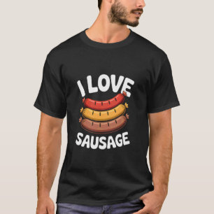 Ich liebe Wurst Lustiges BBQ-Grill-Zitat T-Shirt