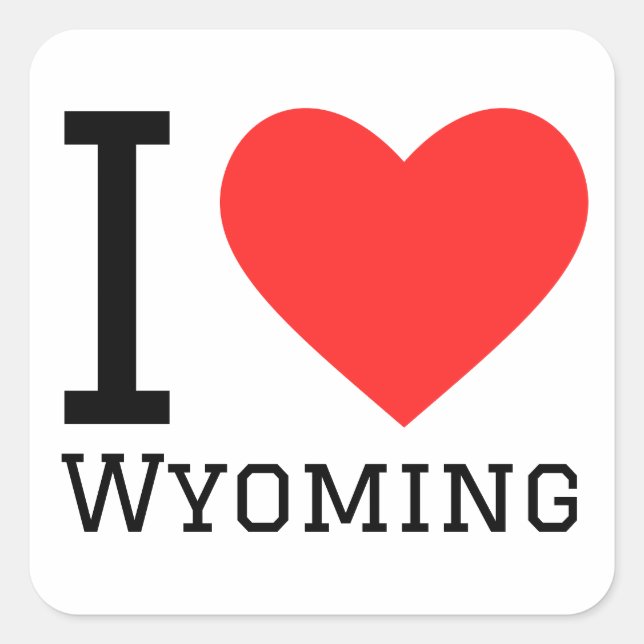 Ich Liebe wyoming Quadratischer Aufkleber (Vorderseite)