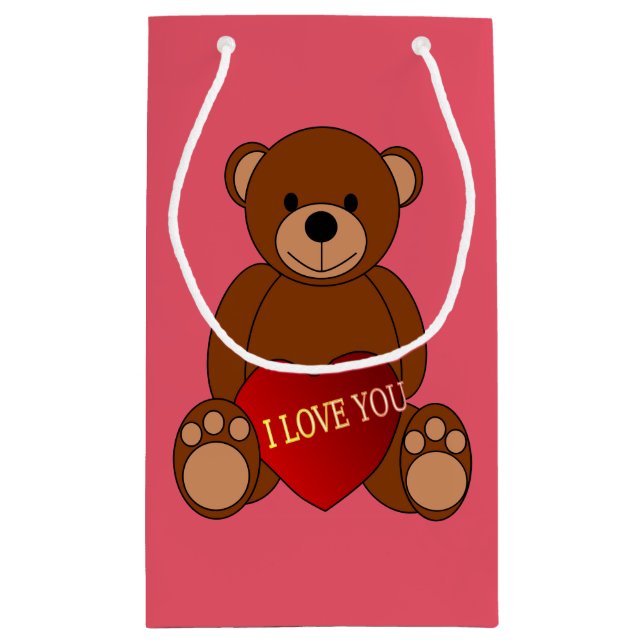 Ich Liebe You Teddy Kleine Geschenktüte (Rückseite)