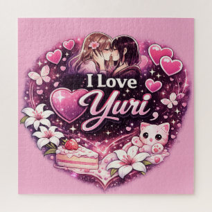 Ich liebe Yuri Kawaii Girls’ Love Anime Ästhetik Puzzle