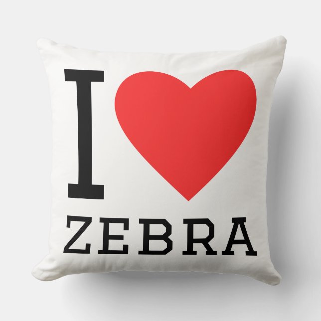Ich liebe Zebra Kissen (Vorderseite)