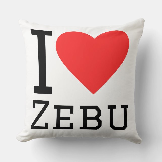 Ich liebe Zebu Kissen (Vorderseite)