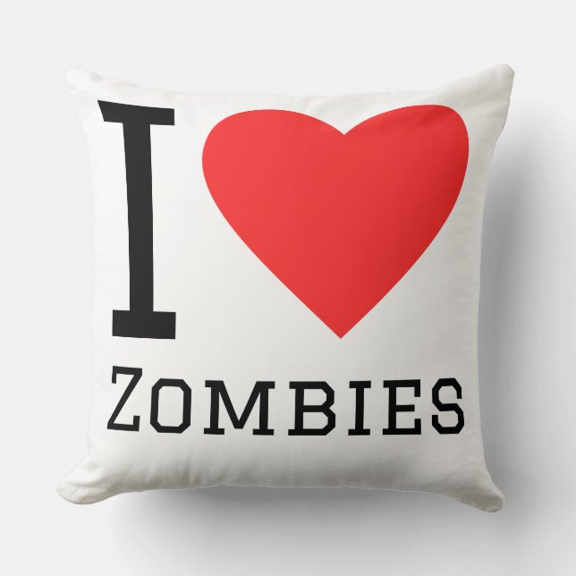 Ich liebe Zombies Kissen (Vorderseite)
