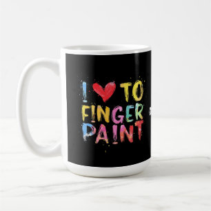 Ich Liebe zu Finger Paint Niedlich & Funny Valenti Kaffeetasse