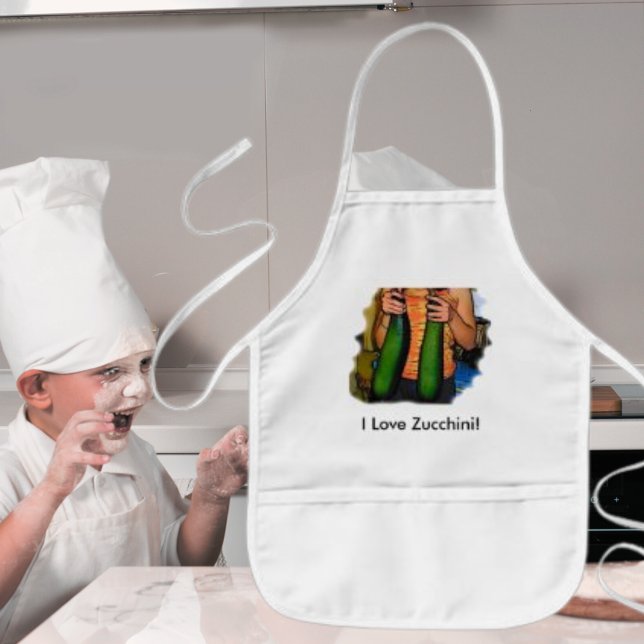 Ich Liebe Zucchini! Kinderschürze (I Love Zucchini! Kids' Apron)