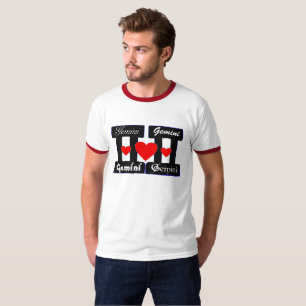 ♊★😍Ich liebe Zwillinge-Bestes-Sternzeichen Retro- T-Shirt