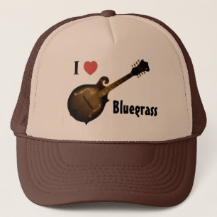 "Ich Liebebluegrass-" Fernlastfahrer-Hut Truckerkappe