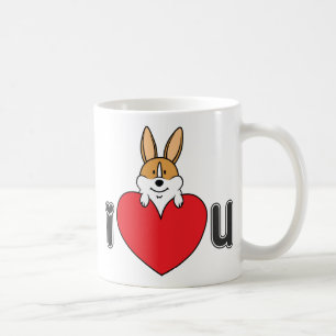 "Ich Liebeu" Corgi-Kaffee-Tasse Kaffeetasse