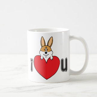 "Ich Liebeu" Corgi-Kaffee-Tasse Kaffeetasse