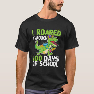 Ich lief 100 Tage lang durch die Schule Dinosaurie T-Shirt