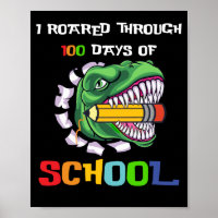 Ich lief 100 Tage lang durch die Schule TRex Dinos
