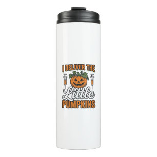 Ich liefere die kleinen Kürbisse Halloween Kranken Thermosbecher