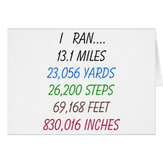 Ich ließ 13,1 Meilen laufen