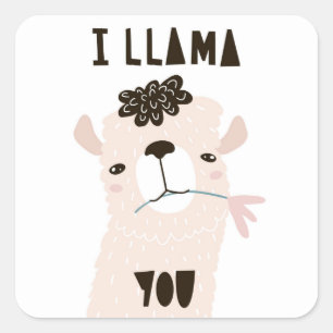 Ich Llama You Quadratischer Aufkleber