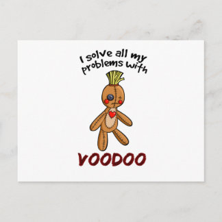 Ich löse alle meine Probleme mit Voodoo Postkarte